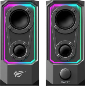 Havit Gamenote SK219 RGB Oyuncu Kablolu Bluetooth Hoparlör - Çift Modlu Bilgisayar Hoparlörü - Siyah