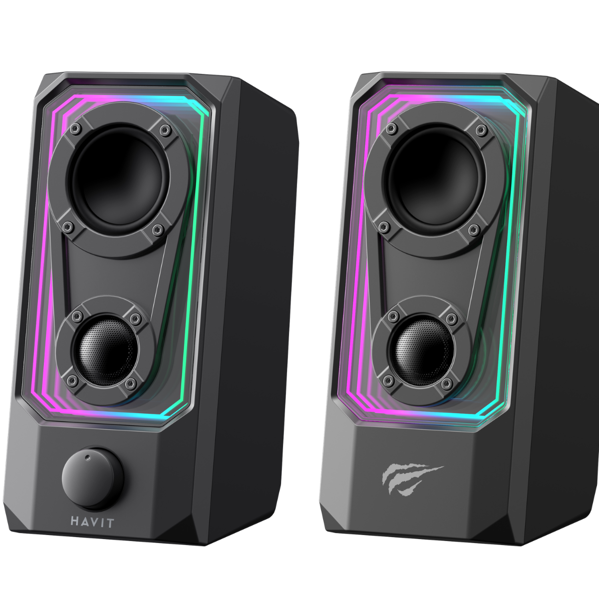 Havit Gamenote SK219 RGB Oyuncu Kablolu Bluetooth Hoparlör - Çift Modlu Bilgisayar Hoparlörü - Siyah