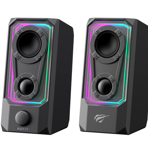Havit Gamenote SK219 RGB Oyuncu Kablolu Bluetooth Hoparlör - Çift Modlu Bilgisayar Hoparlörü - Siyah