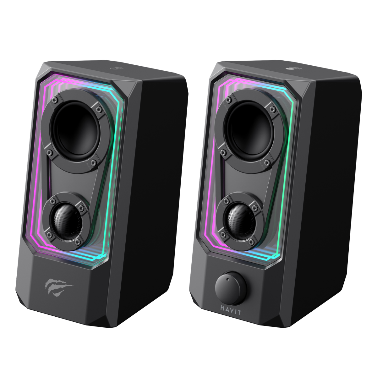 Havit Gamenote SK219 RGB Oyuncu Kablolu Bluetooth Hoparlör - Çift Modlu Bilgisayar Hoparlörü - Siyah