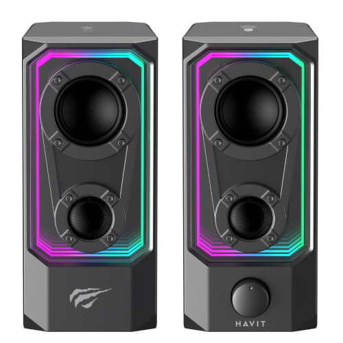 Havit Gamenote SK219 RGB Oyuncu Kablolu Bluetooth Hoparlör - Çift Modlu Bilgisayar Hoparlörü - Siyah