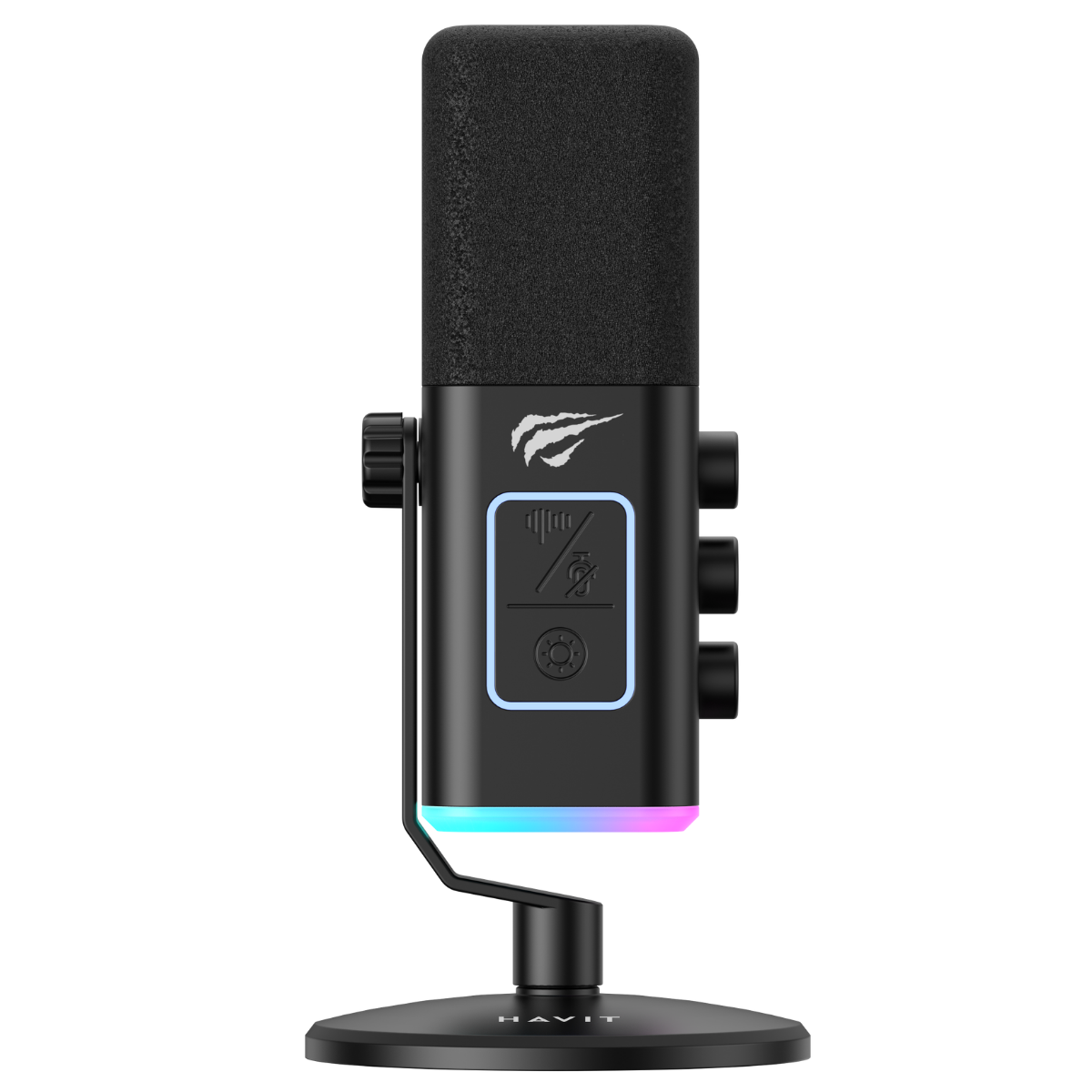 Havit GK71 RGB Profesyonel Yayıncı Oyuncu Mikrofonu Type-C XLR 24Bit/192kHz - Siyah