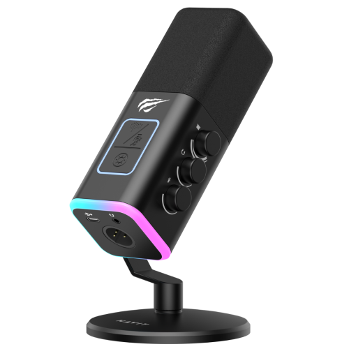Havit GK71 RGB Profesyonel Yayıncı Oyuncu Mikrofonu Type-C XLR 24Bit/192kHz - Siyah