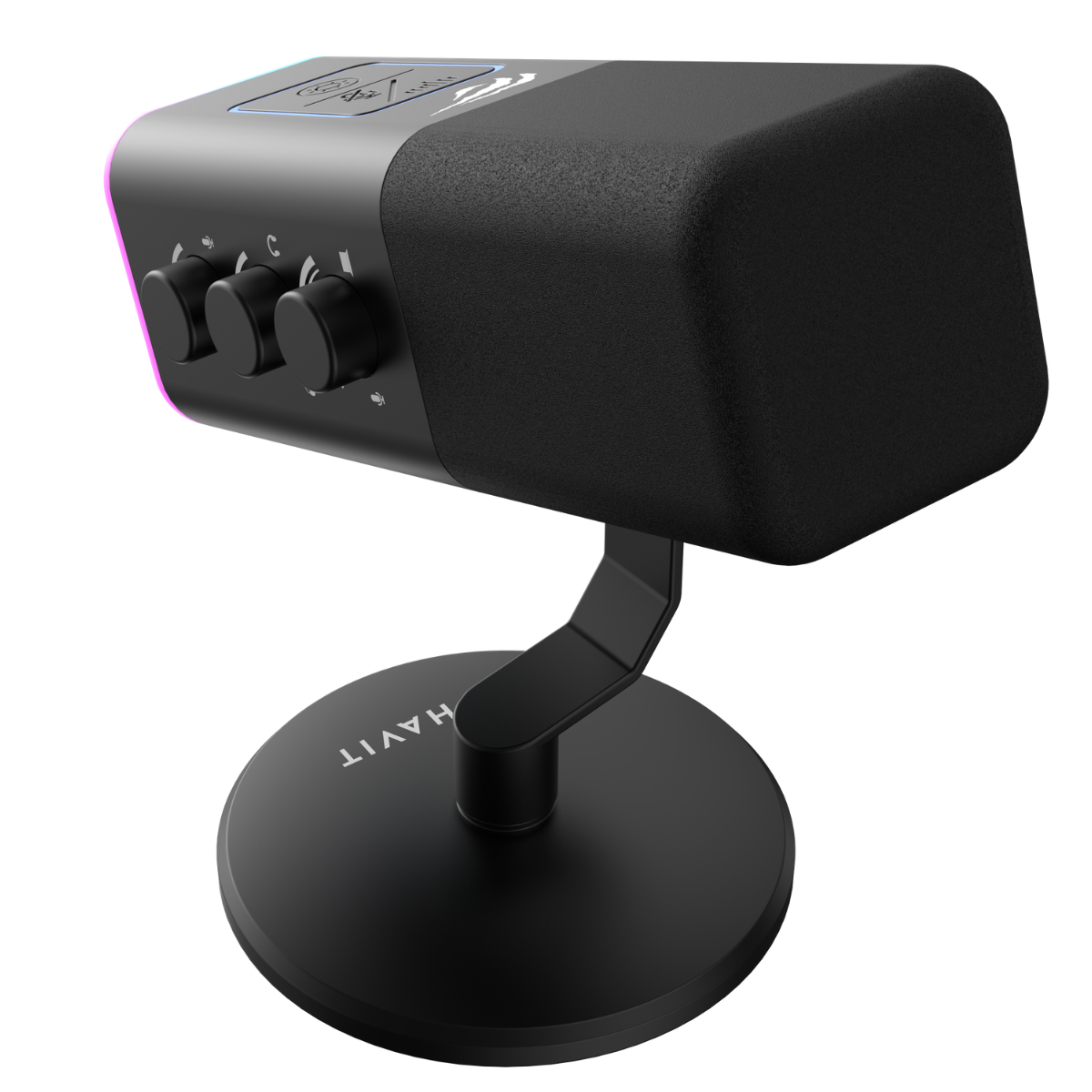 Havit GK71 RGB Profesyonel Yayıncı Oyuncu Mikrofonu Type-C XLR 24Bit/192kHz - Siyah
