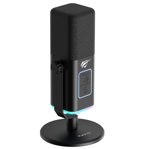 Havit GK71 RGB Profesyonel Yayıncı Oyuncu Mikrofonu Type-C XLR 24Bit/192kHz - Siyah