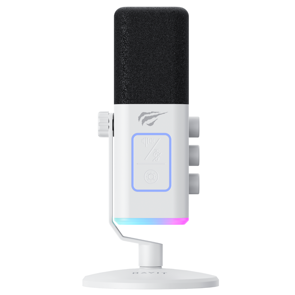 Havit GK71 RGB Profesyonel Yayıncı Oyuncu Mikrofonu Type-C XLR 24Bit/192kHz - Beyaz