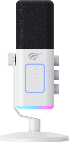 Havit GK71 RGB Profesyonel Yayıncı Oyuncu Mikrofonu Type-C XLR 24Bit/192kHz - Beyaz