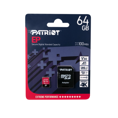 Patriot 64GB EP Series V30 A1 Micro SD Hafıza Kartı (PEF64GEP31MCX)