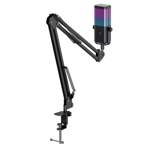 Havit Gamenote GK65 Pro RGB Oyuncu ve Yayıncı Mikrofonu - 192KHz/24Bit Ses Kartlı & Akrobat Kollu Set Siyah