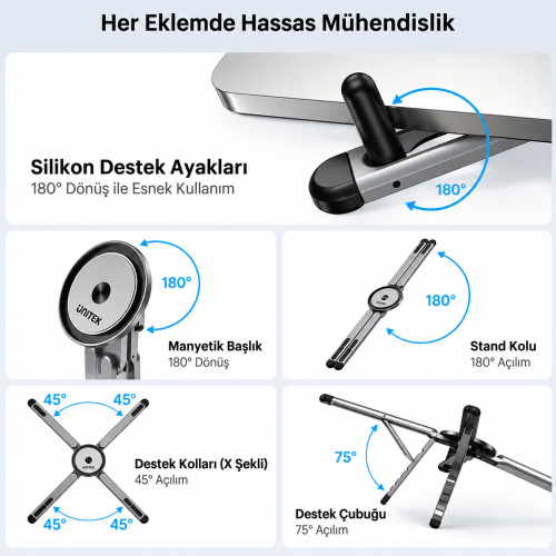 Unitek Taşınabilir Manyetik Stand (OT1121AGY01)
