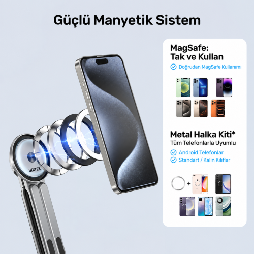 Unitek Taşınabilir Manyetik Stand (OT1121AGY01)