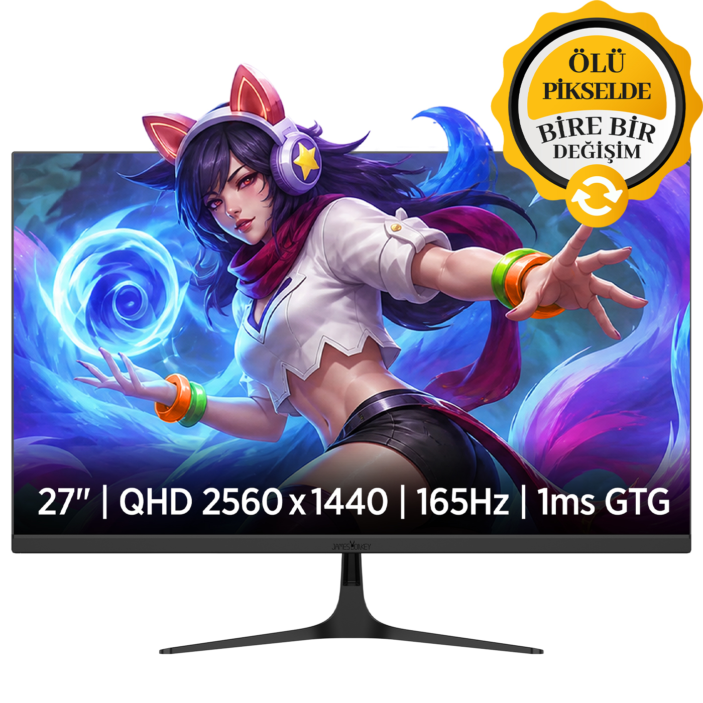James Donkey Velor Q50 27″ 165Hz 1Ms GTG Fast IPS QHD 2K Gaming Monitör (Ölü Pikselde Anında Değişim)
