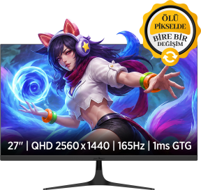 James Donkey Velor Q50 27″ 165Hz 1Ms GTG Fast IPS QHD 2K Gaming Monitör (Ölü Pikselde Anında Değişim)