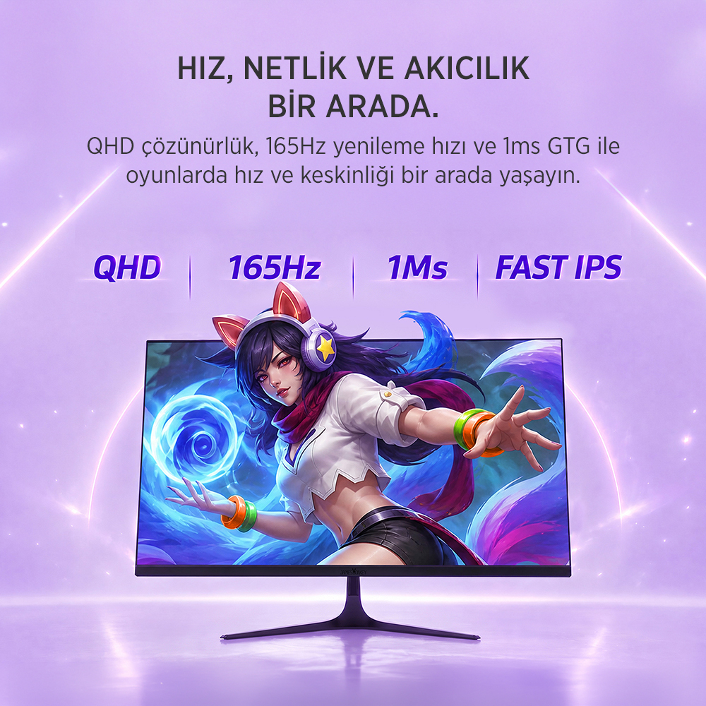 James Donkey Velor Q50 27″ 165Hz 1Ms GTG Fast IPS QHD 2K Gaming Monitör (Ölü Pikselde Anında Değişim)