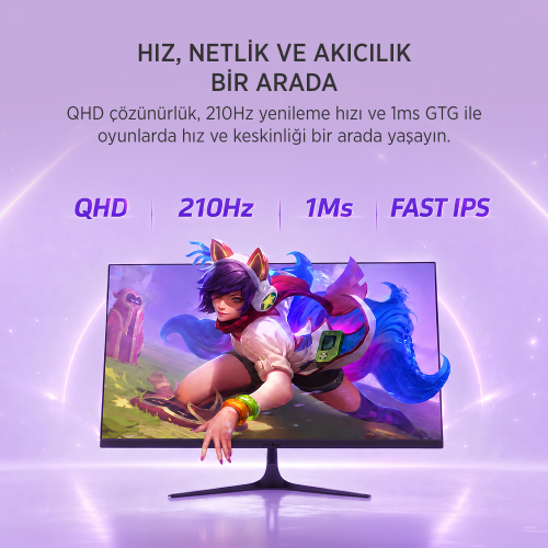 James Donkey Velor Q60 27″ 210Hz 1Ms GTG Fast IPS QHD 2K 10 Bit Gaming Monitör (Ölü Pikselde Anında Değişim)