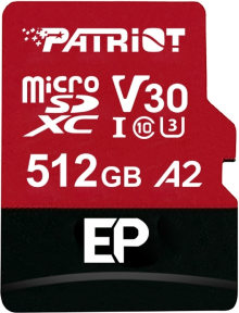 Patriot 512GB EP Series V30 A2 Micro SD Hafıza Kartı (PEF512GEP32MCX)