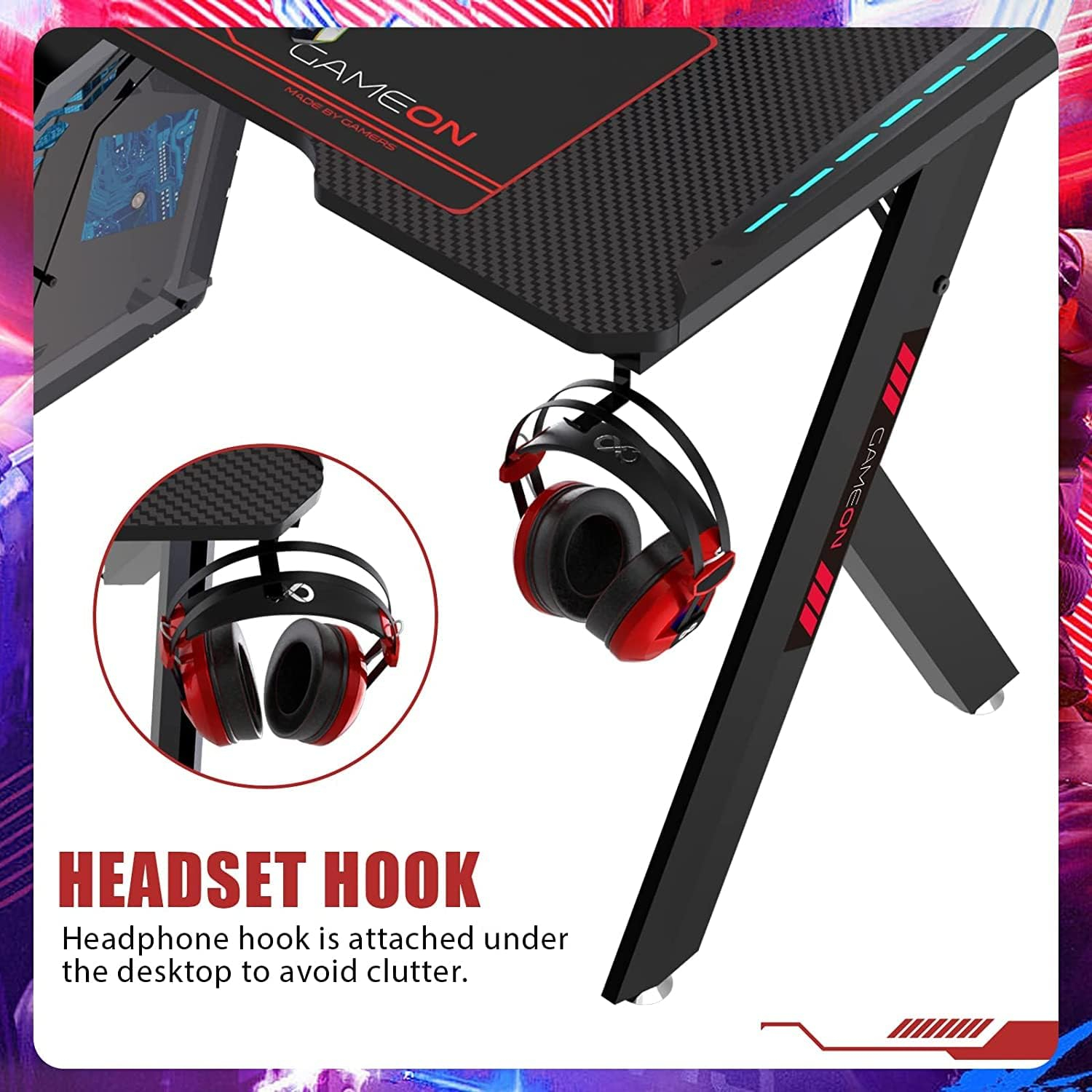 Gameon Hawksbill Serisi Rgb Akıcı Işıklı Oyun Masası