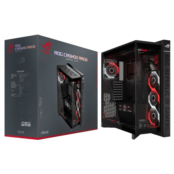 ASUS ROG Cronox GR801 ARGB USB 3.2 Temperli Cam Full Tower Gaming (Oyuncu) Kasa