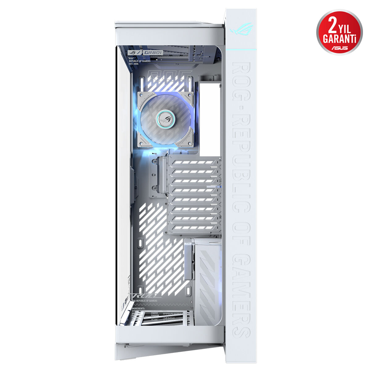 ASUS ROG Cronox GR801 ARGB USB 3.2 Temperli Cam Full Tower Beyaz Gaming (Oyuncu) Kasa