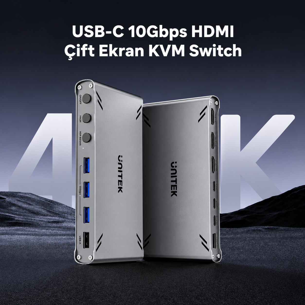Unitek USB-C 10Gbps HDMI Split-Screen KVM Switch (D1118AGY01-EU)