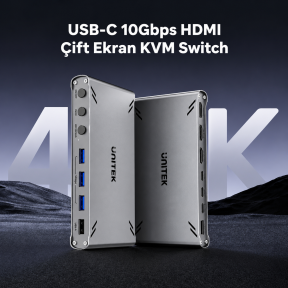Unitek USB-C 10Gbps HDMI Split-Screen KVM Switch (D1118AGY01-EU)