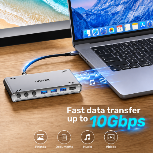 Unitek USB-C 10Gbps HDMI Split-Screen KVM Switch (D1118AGY01-EU)