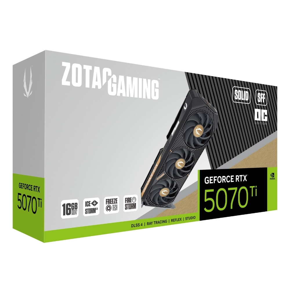 Zotac Gaming GeForce RTX 5070 Ti 16GB SOLID SFF OC ZT-B50710J3-10P GDDR7 256Bit Gaming (Oyuncu) Ekran Kartı
