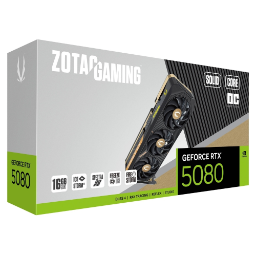 Zotac Gaming GeForce RTX 5080 16GB SOLID CORE OC ZT-B50800J2-10P GDDR7 256Bit Gaming (Oyuncu) Ekran Kartı
