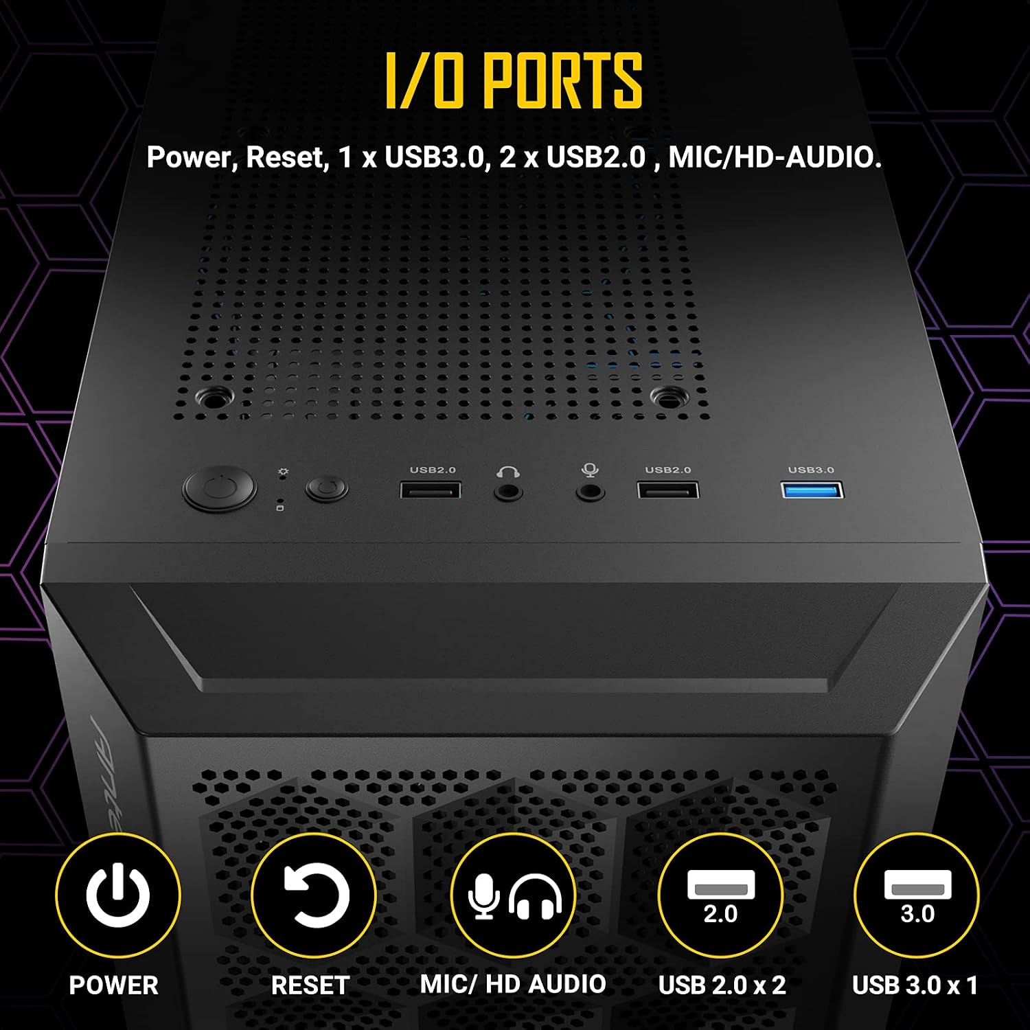 Antec NX200M Micro ATX Mini Tower Siyah Gaming (Oyuncu) Kasa