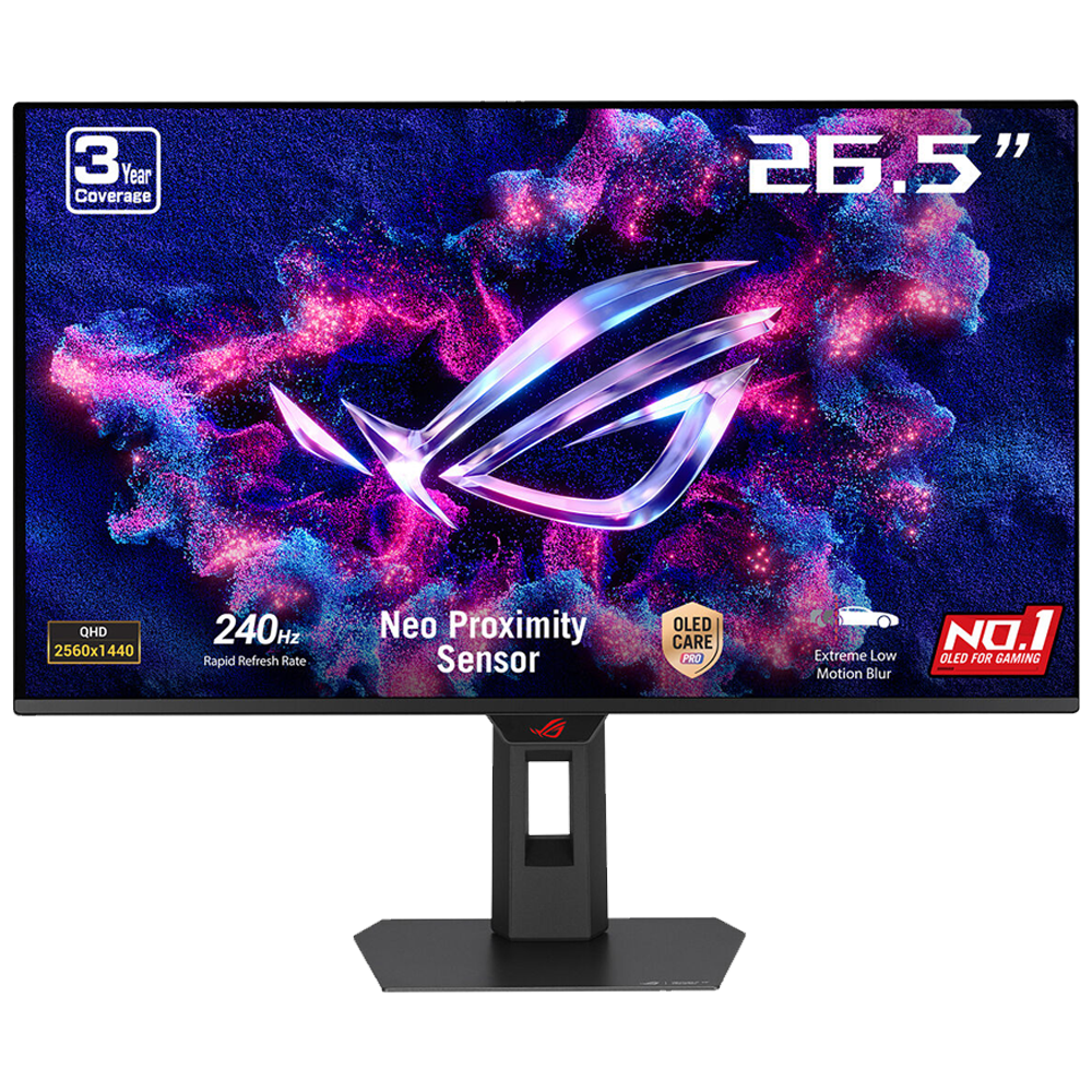 ASUS ROG Strix OLED XG27AQDMESZ 26.5″ 240Hz 0.03ms AdaptiveSync Pivot HDR10 QHD QD-OLED Monitör