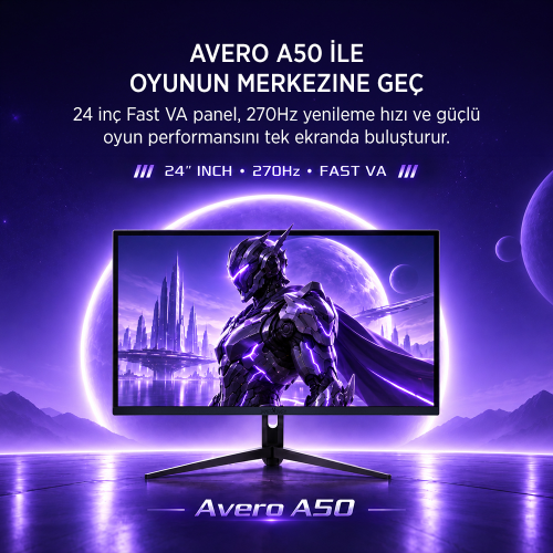 James Donkey Avero A50 24″ 270Hz 0.5Ms Fast VA FHD Type C/DP/HDMI RGB Gaming Monitör (Ölü Pikselde Anında Değişim)