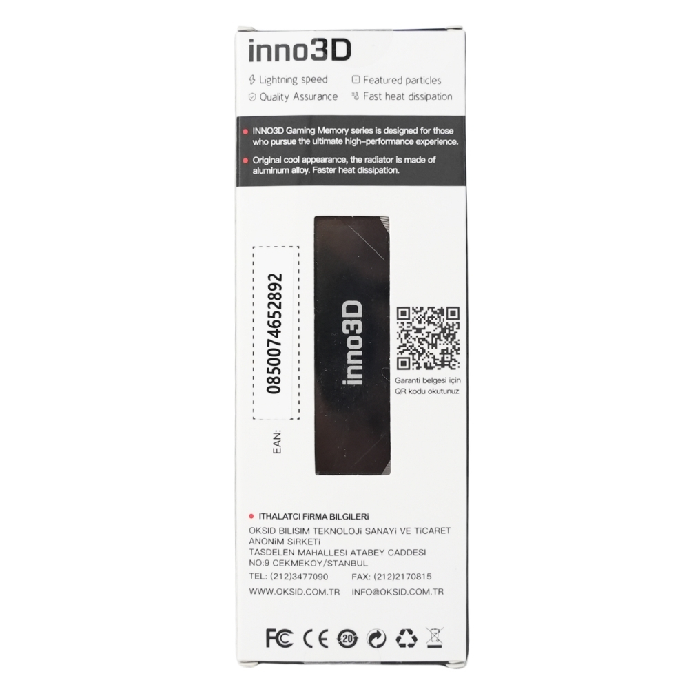 Inno3D I3D5U16GC4656MM-H 16GB 5600MHz CL46 DDR5 Gaming (Bellek) Ram