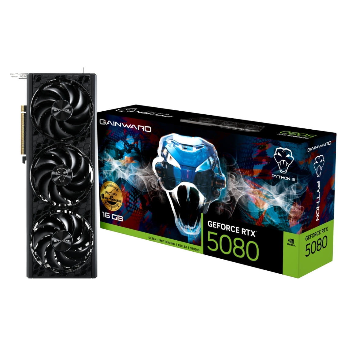 GAINWARD GeForce RTX 5080 Python III OC 16GB GDDR7 256Bit Gaming (Oyuncu) Ekran Kartı (NE75080U19T2-GB2035T)