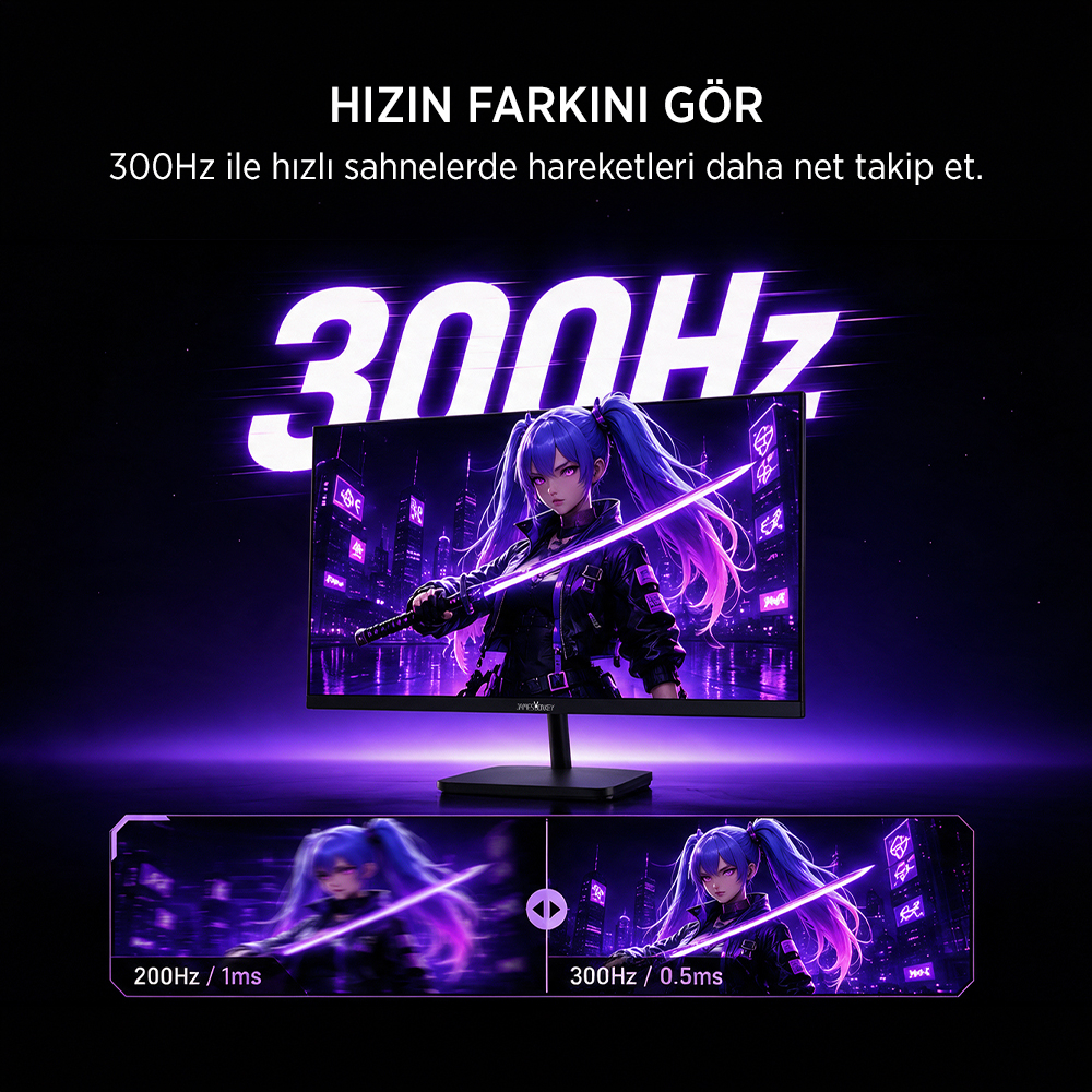 James Donkey Revon R60 24″ 300Hz 0.5Ms Fast IPS Gaming Monitör (Ölü Pikselde Anında Değişim)