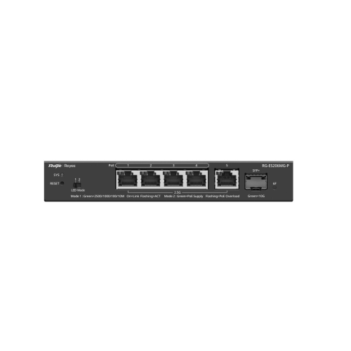 Ruijie Reyee RG-ES206MG-P 5 Port 2.5G 70W PoE+ 1x10G SFP+ Yönetilebilir Switch