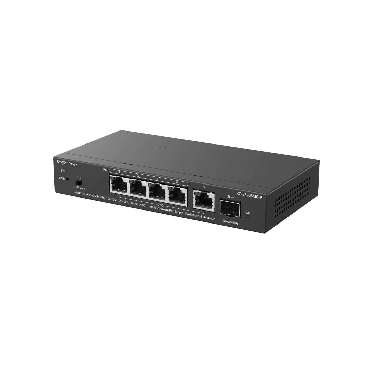 Ruijie Reyee RG-ES206MG-P 5 Port 2.5G 70W PoE+ 1x10G SFP+ Yönetilebilir Switch