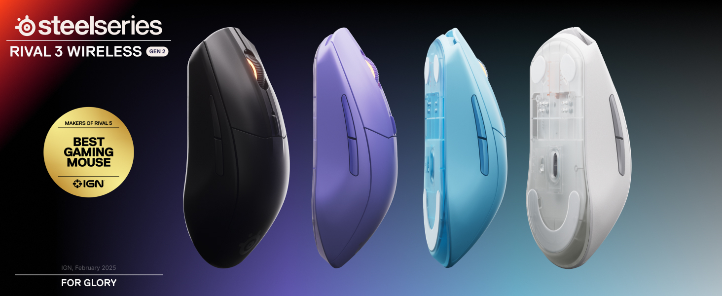 SteelSeries Rival 3 Gen 2 Kablosuz SSM62525 Lavender Gaming Mouse