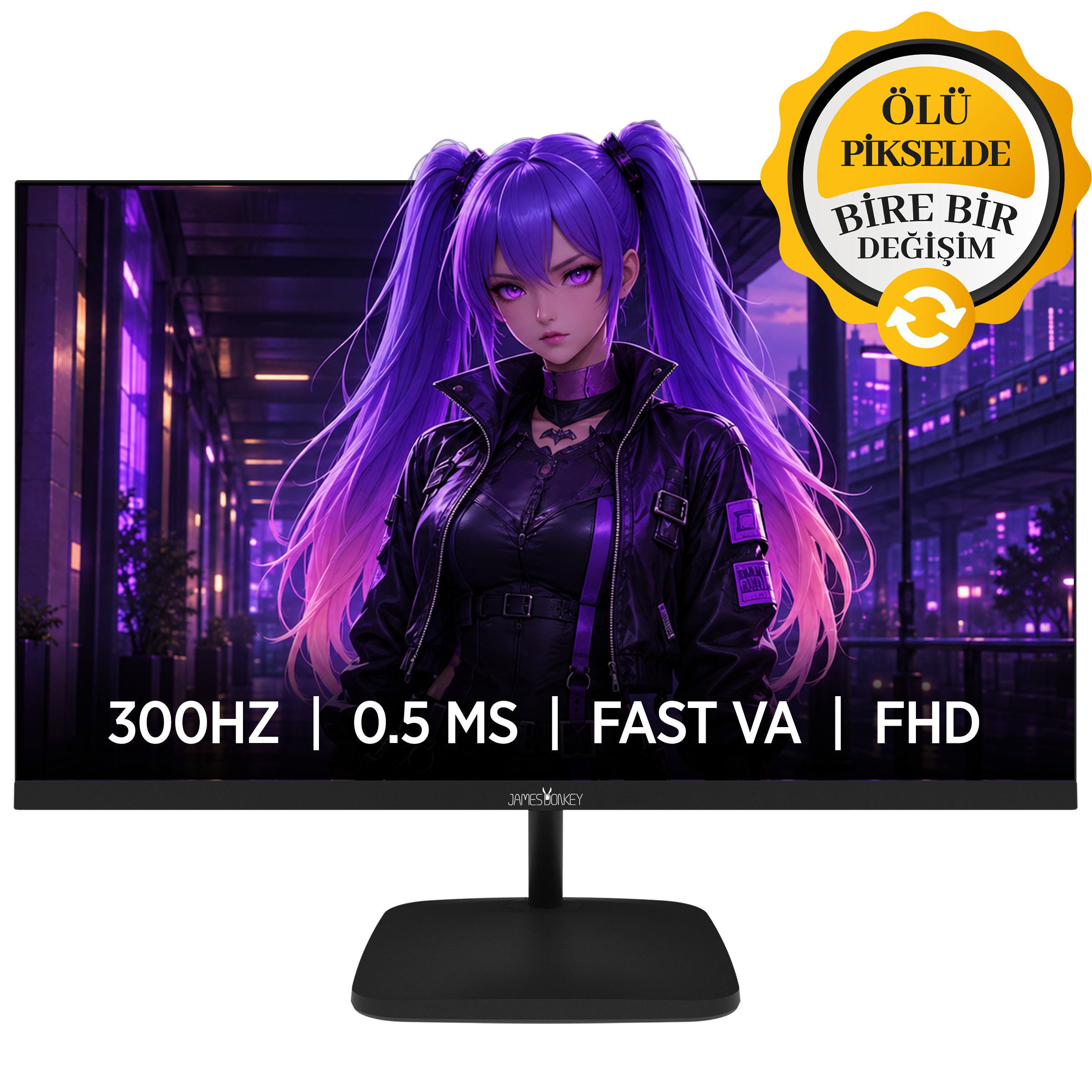James Donkey Revon R50 24″ 300Hz 0.5Ms Fast VA Gaming Monitör (Ölü Pikselde Anında Değişim)