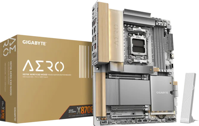 Gigabyte  X870E Aero  AMD AM5 ATX DK Wood Gaming (Oyuncu) Anakart