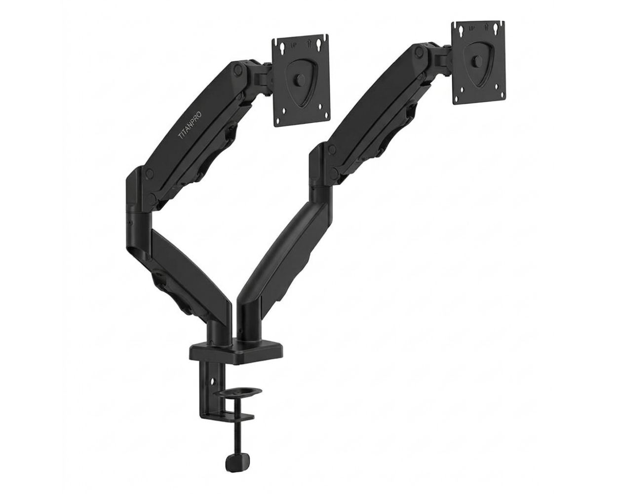 TITANPRO FL02 17″-32″ Çift Kollu Amortisörlü Monitör Standı Siyah