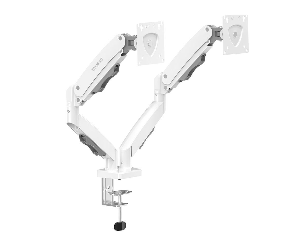TITANPRO FL02-W 17″-32″ Çift Kollu Amortisörlü Monitör Standı Beyaz