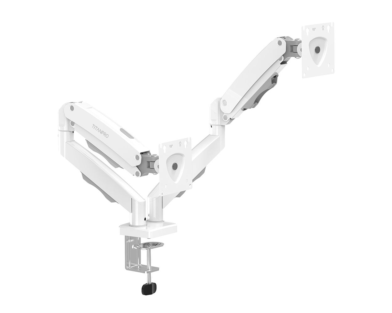 TITANPRO FL02-W 17″-32″ Çift Kollu Amortisörlü Monitör Standı Beyaz