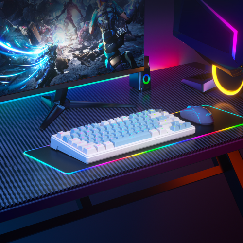 MageGee TS75 %75 Beyaz 79 Tuş RGB Kablolu Membran Gaming Klavye