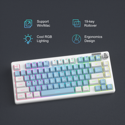 MageGee TS75 %75 Beyaz 79 Tuş RGB Kablolu Membran Gaming Klavye