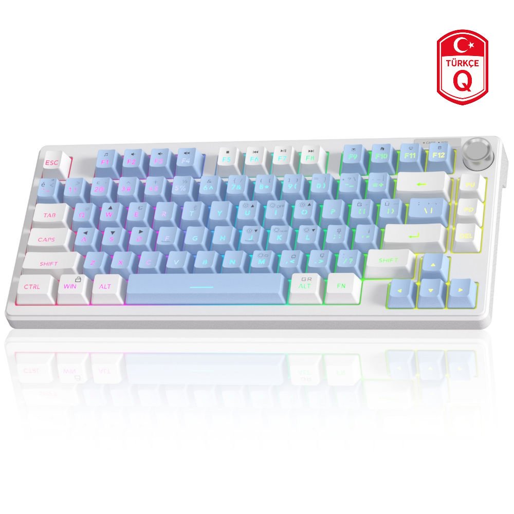 MageGee TS75 %75 Beyaz 79 Tuş RGB Kablolu Membran Gaming Klavye