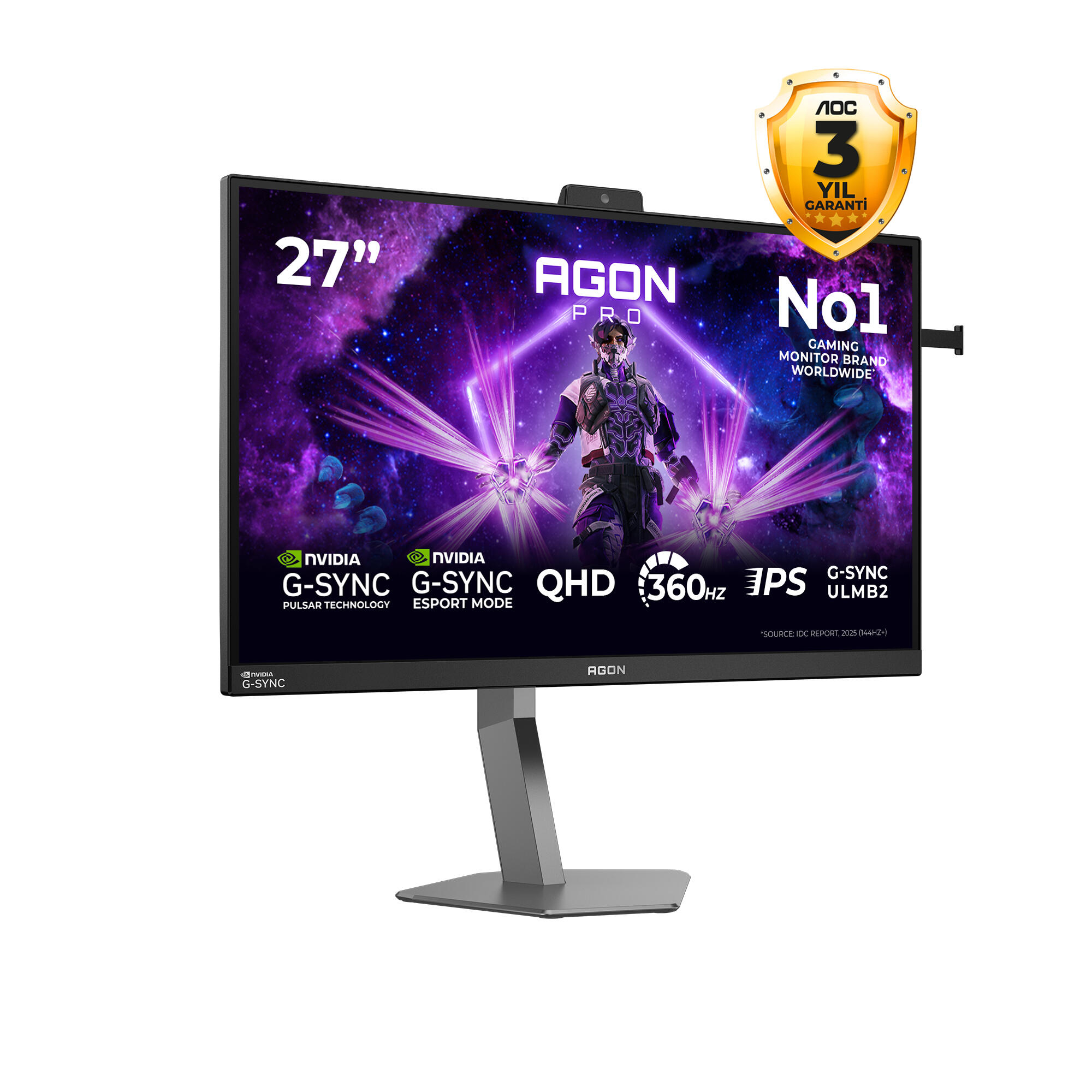 AOC AGON PRO AG276QGS2 27″ 360Hz 1ms G-Sync Pulsar QHD Fast IPS Gaming (Oyuncu) Monitör
