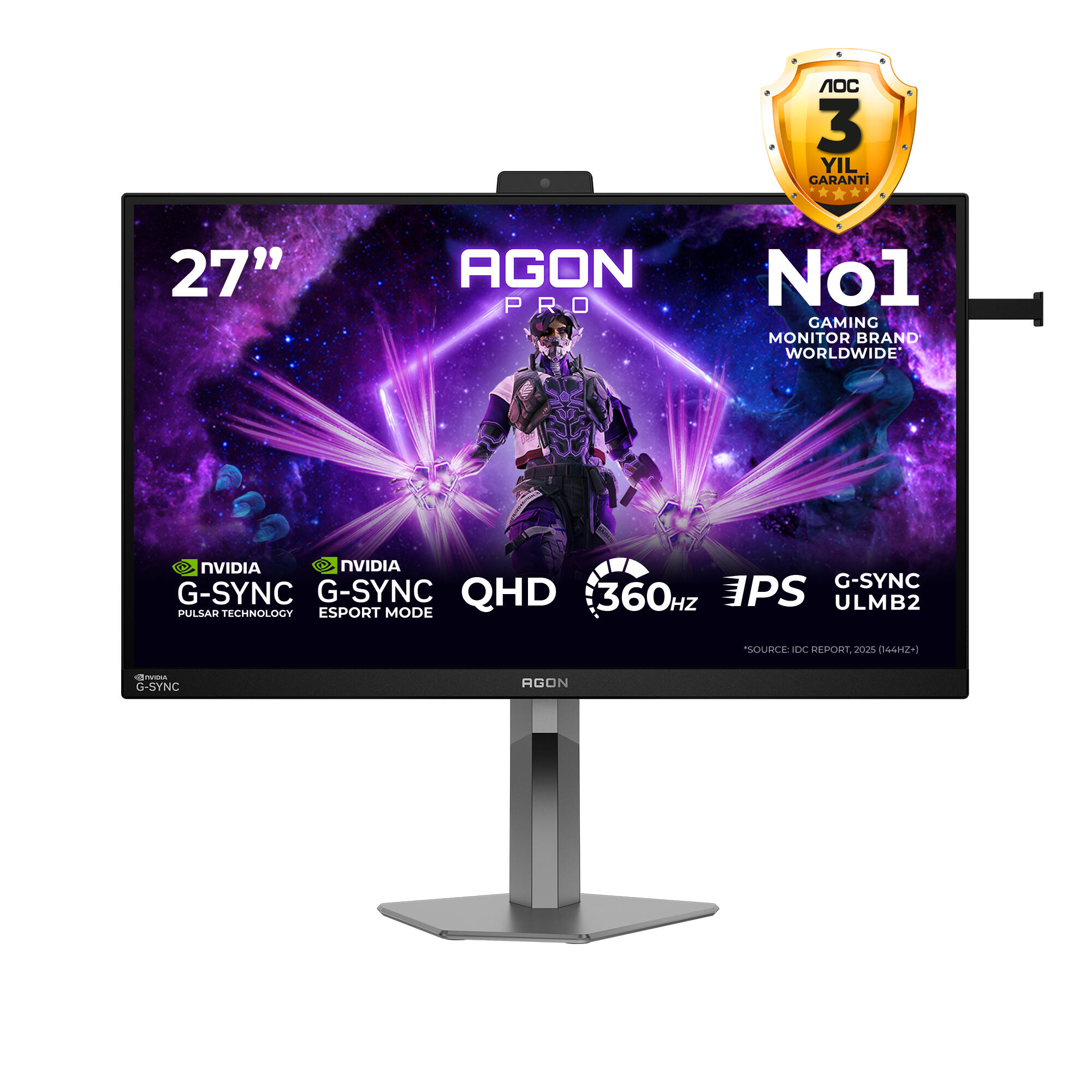 AOC AGON PRO AG276QGS2 27″ 360Hz 1ms G-Sync Pulsar QHD Fast IPS Gaming (Oyuncu) Monitör