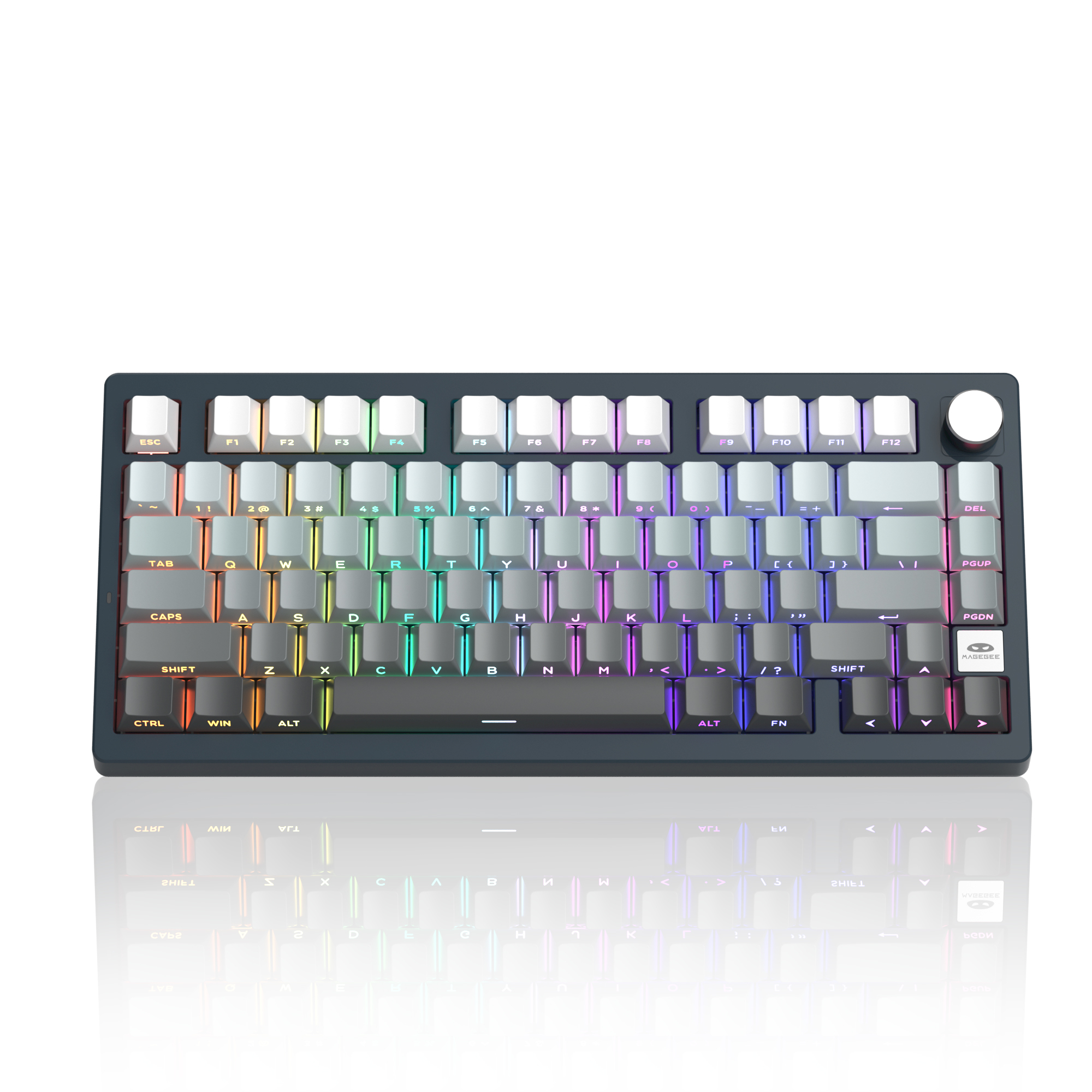 MageGee Light75 Tri-Mode Kablosuz RGB Hot-Swap Mekanik Siyah-Gri Gradient Gasket Gaming Klavye