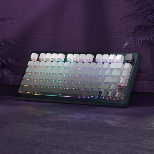 MageGee Light75 Tri-Mode Kablosuz RGB Hot-Swap Mekanik Siyah-Gri Gradient Gasket Gaming Klavye