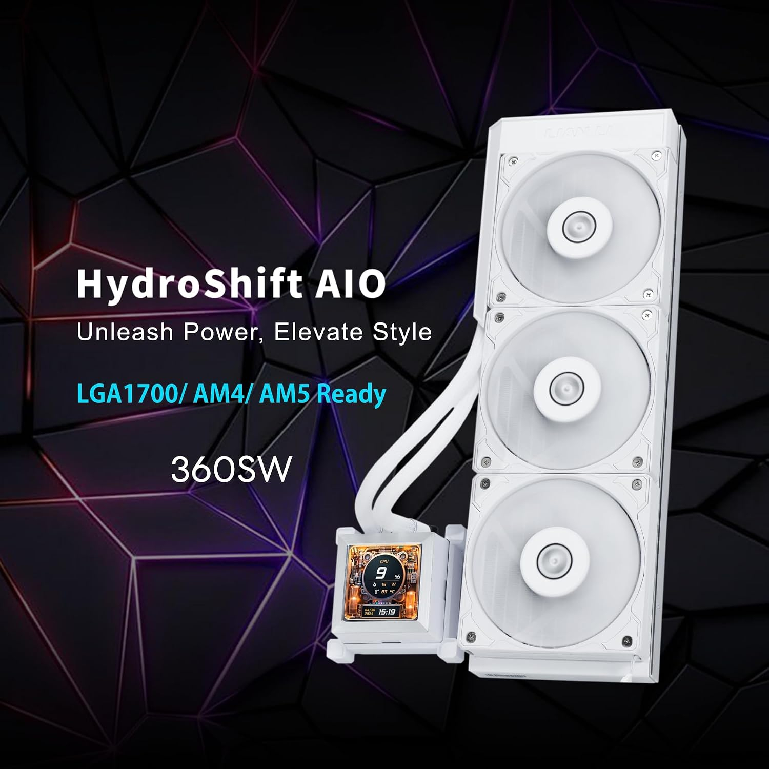Lian Li Hydro-Shift LCD 360S Beyaz Performance Fan İşlemci Sıvı Soğutma